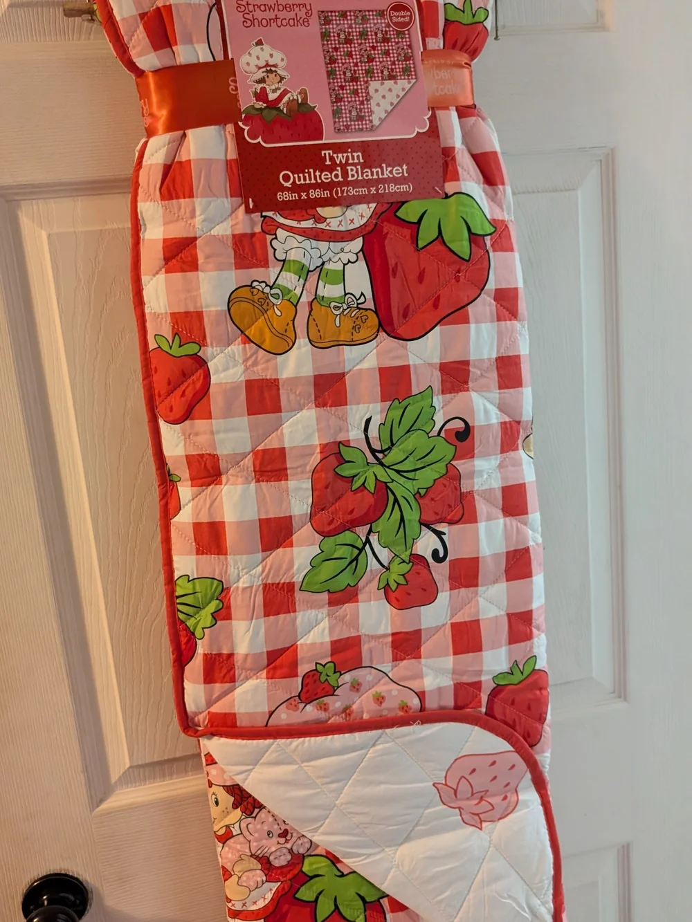 Strawberry Shortcake Twin Quilted Blanket Doble Sided Comforter 68 x 86 Inch New